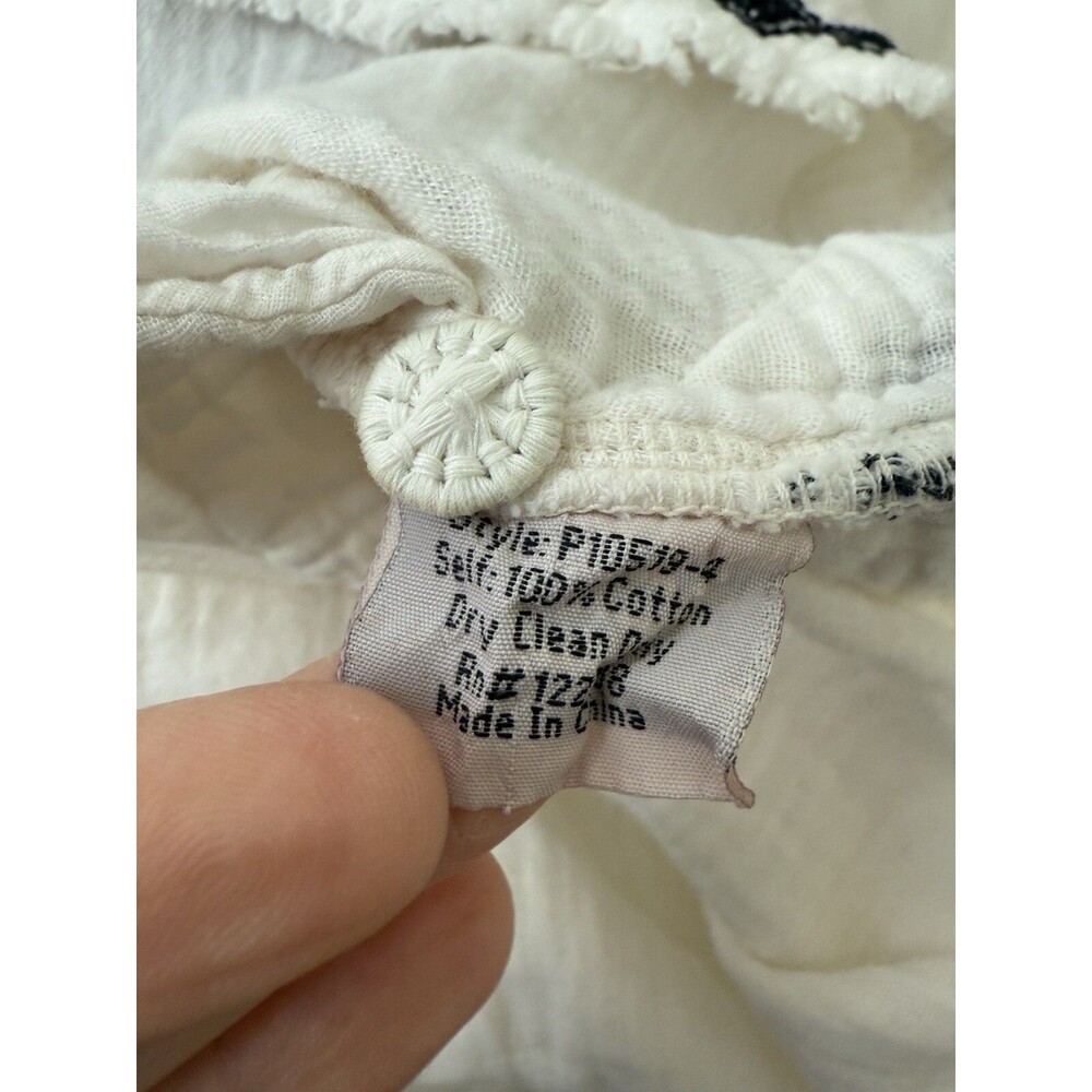 Johnny Was Embroidered Tunic Top Cotton Belvedere Gauze Boho Indie Hippie Summer - Picture 8 of 9